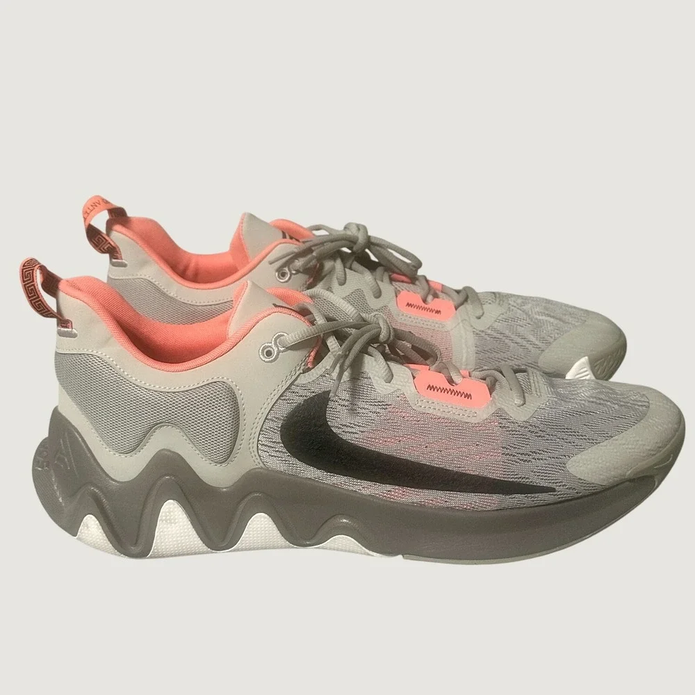 Nike Giannis Immortality 2‎ Mens 18 Grey Coral Basketball Shoes DM0825-003 NWOB